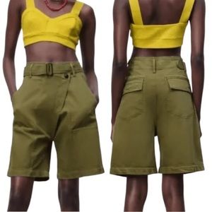 Zara cargo Bermuda asymmetric shorts
